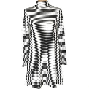 MINKPINK Remember We Flared Women's Striped Mock Neck Shirt Dress Size XS New
